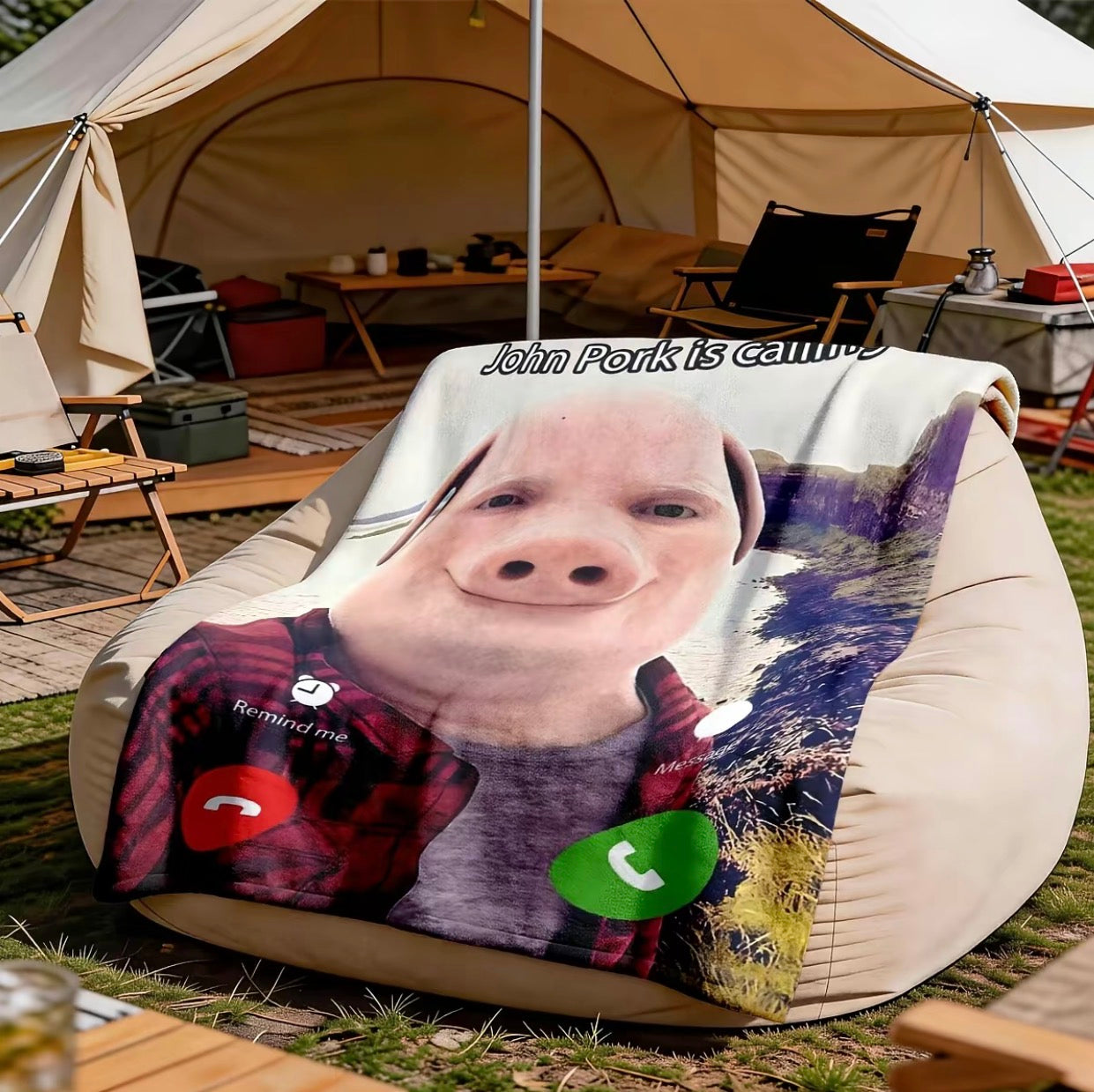 John Pork Is Calling Blanket