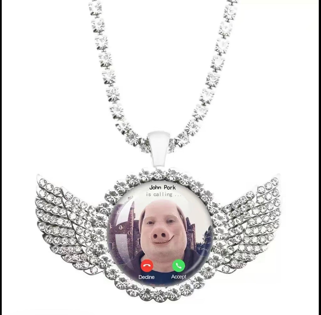 John Pork is Calling Pendant Necklace