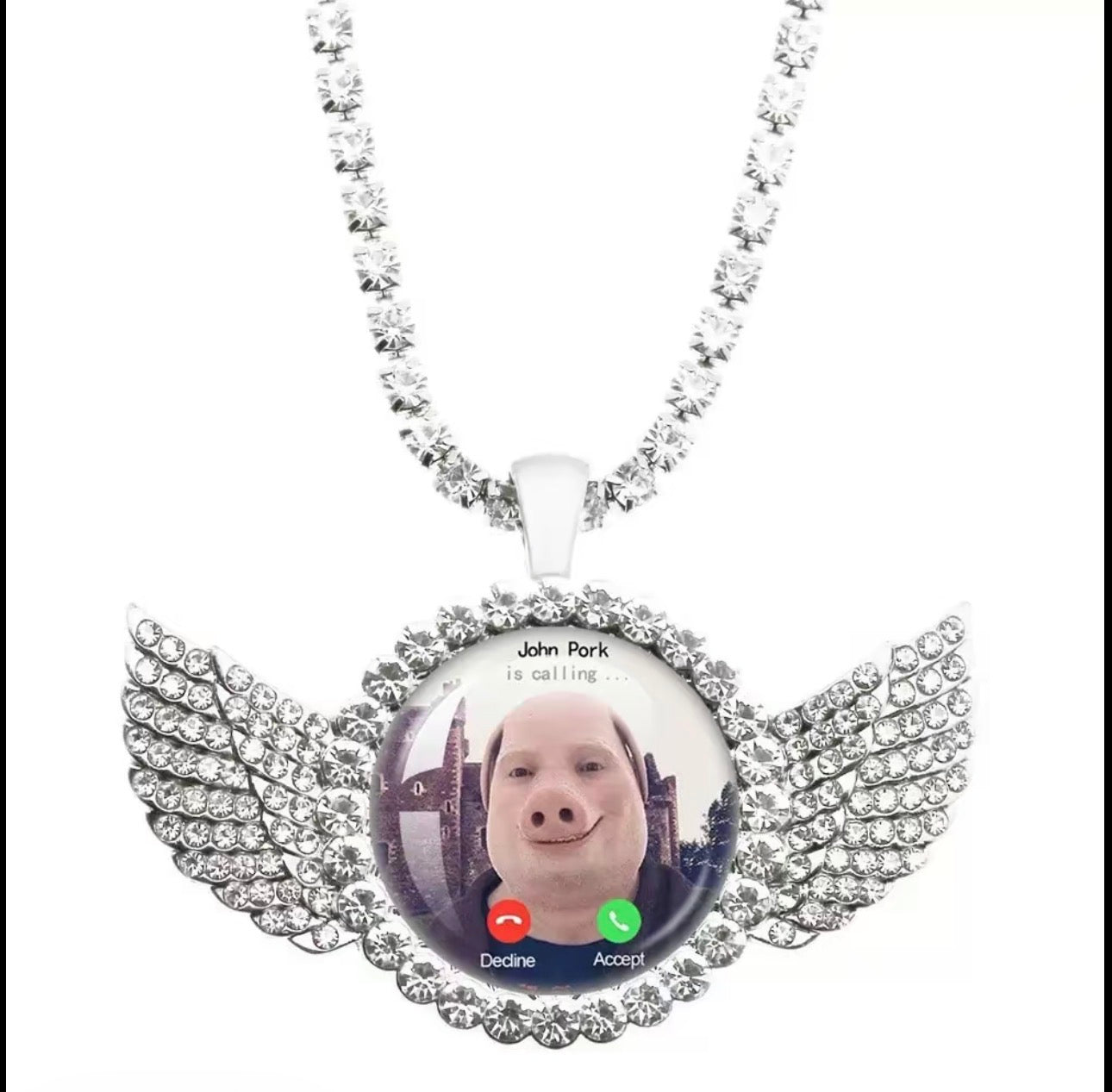 John Pork is Calling Pendant Necklace
