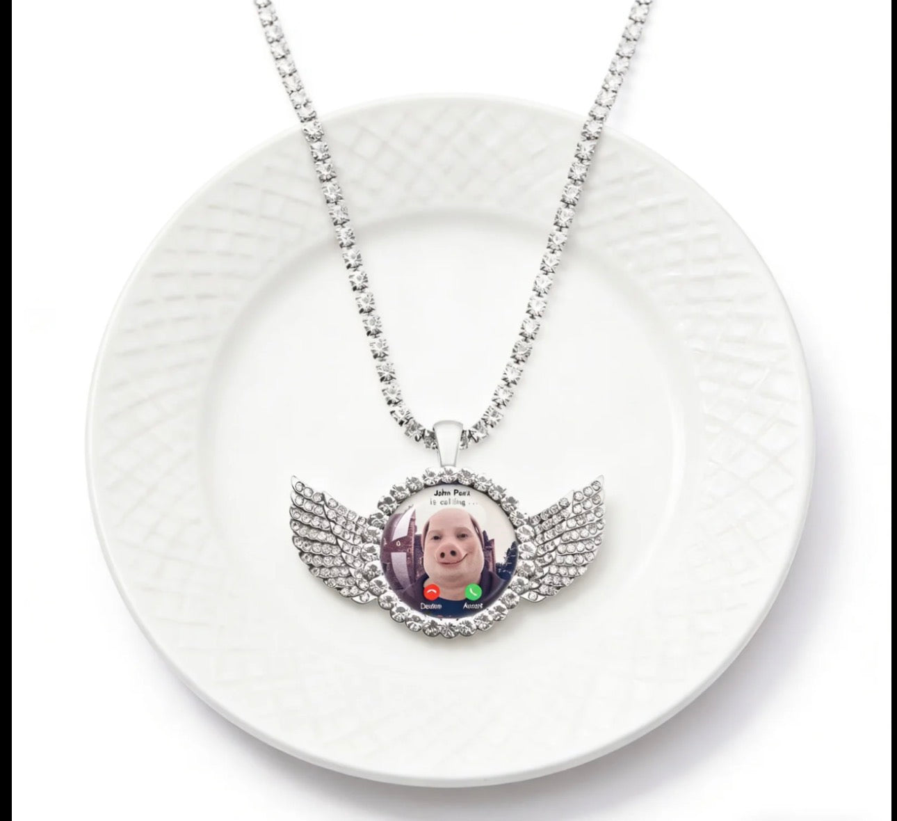 John Pork is Calling Pendant Necklace