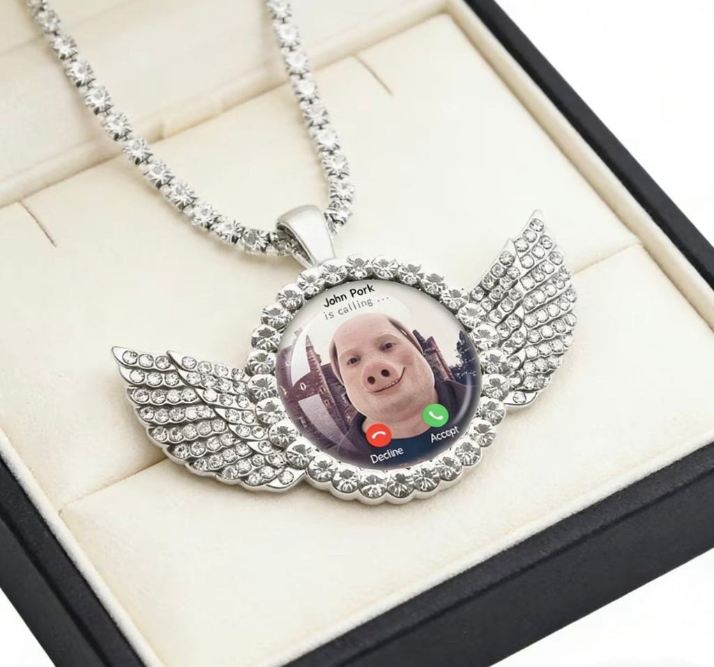 John Pork is Calling Pendant Necklace